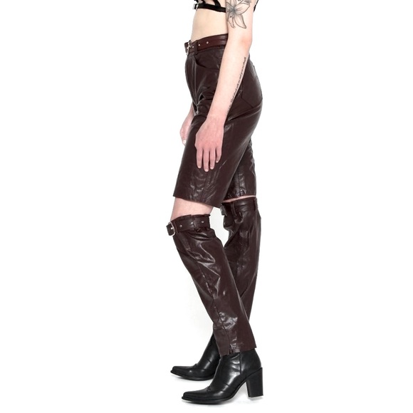 ✖️SOLD✖️Reworked Vtg Leather Pants, 2-Piece - Picture 2 of 16